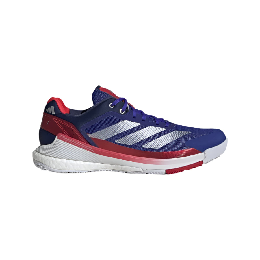 Hvid Adidas Crazyquick Boost Padelsko Lucid Blue Silver Metallic Cloud White - Adidas Padel